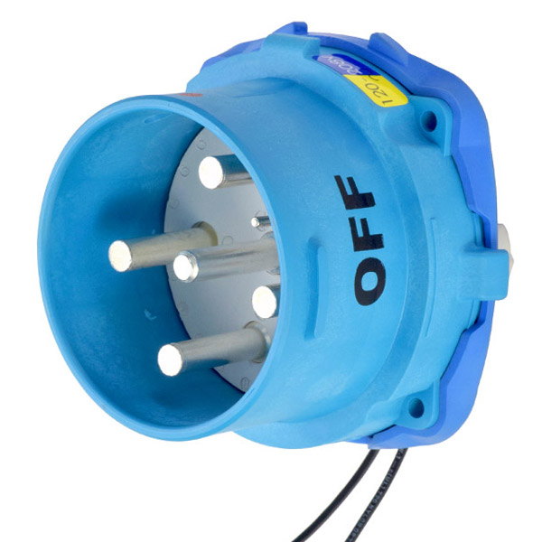 33-98167-262 - DS100 INLET POLY BLUE SIZE 5 TYPE 4X 3P+N+G 100A 120/208 VAC 60 Hz +2 AUX